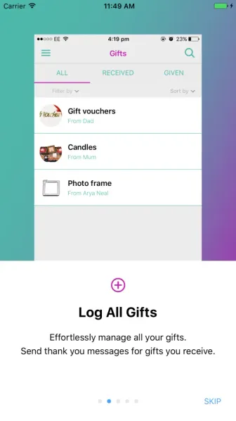 The first screenshot GiftLog publishes on its own App Store listing.