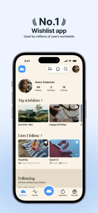The first screenshot GoWish publishes on its own App Store listing.
